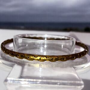 Vintage Bronze Cut Out Textured Design Bangle 2 7/8" Bracelet!